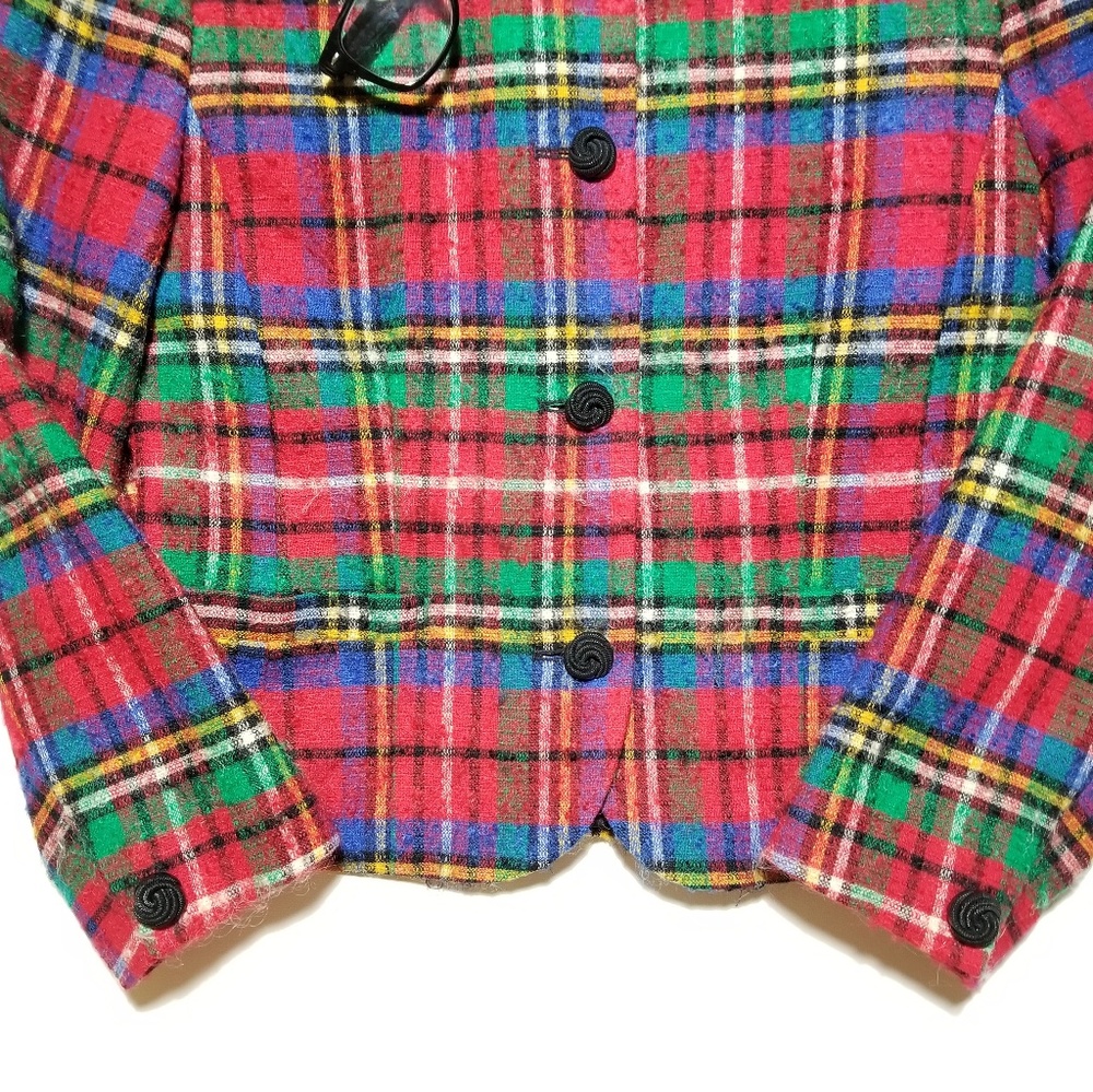 Vtg Pendleton Christmas Plaid Buttoned Blazer - image 4